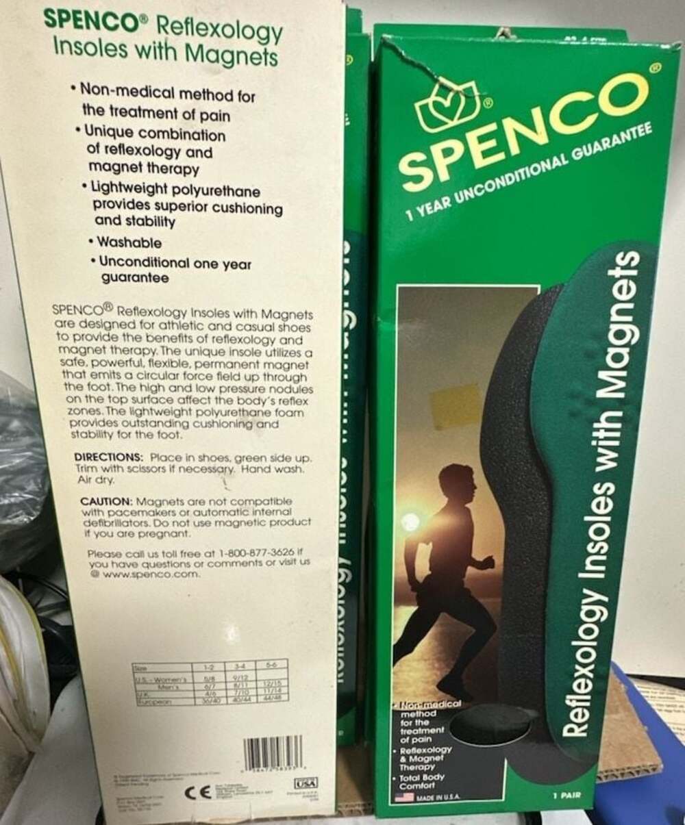 Spenco Reflexology Insoles with Magnets,#3-4(Mens 8-11 Women 9-12